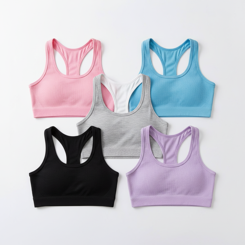 6 Pieces Basic Sleeveless Racerback Sports Crop Tank Tops for Women Girls Daily Wearing