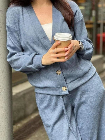 Autumn Winter New Temperament European American Casual Sports Suit Cardigan Top Women's Clothing Two Piece Sets Womens Outifits