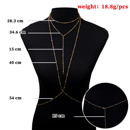 New Sexy Fashion Swimsuit Bra Body Chain Ladies Body Bead Chain Accessories BD7016