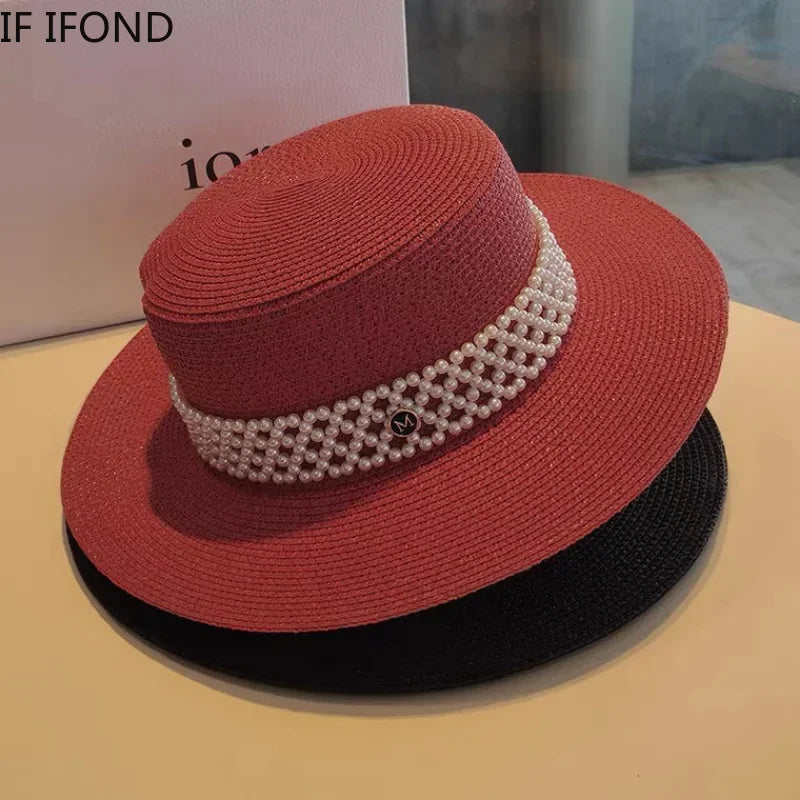 New Elegant Women's Summer Straw Hat Fashion Derby Beach Sun Hats Holiday Panama Hats Chapeu Feminino