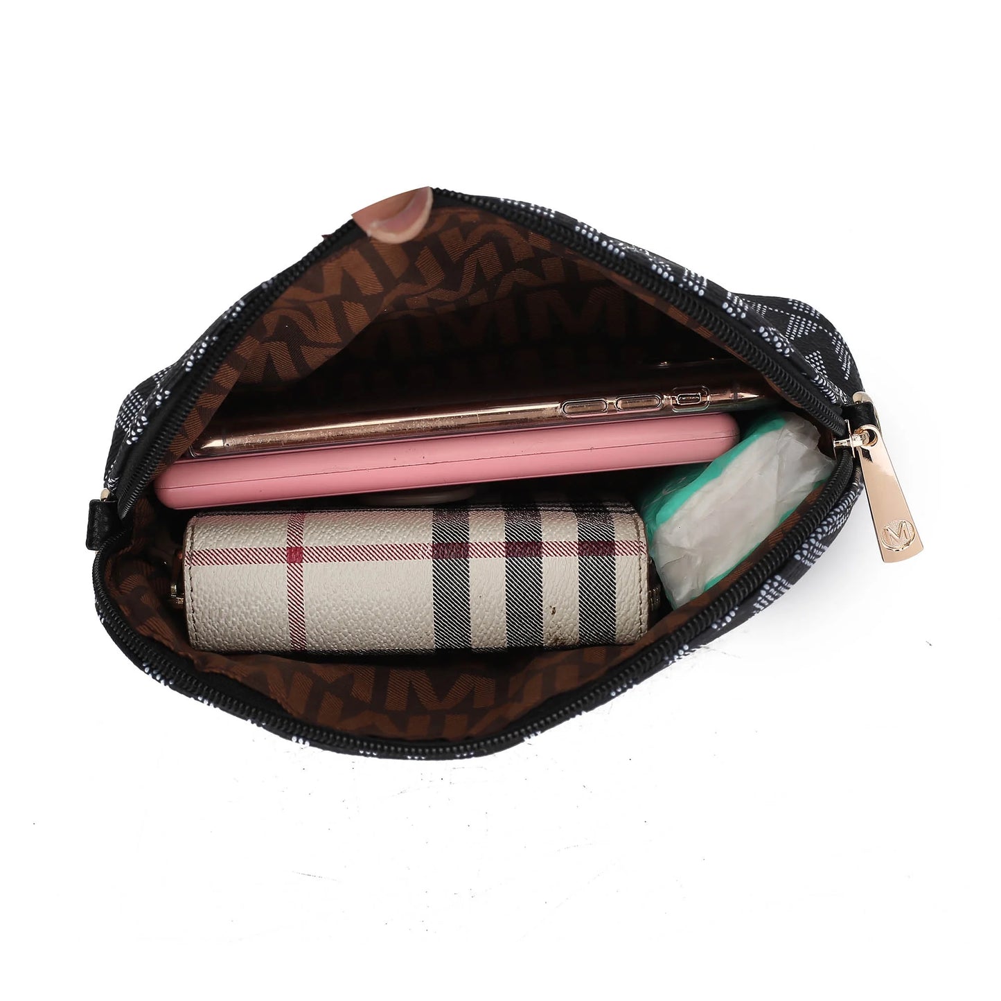 Arya Women'S Tote Bag, Wristlet Pouch Purse, Vegan Leather Handbag 4Pcs Set by Mia K - Fuchsia